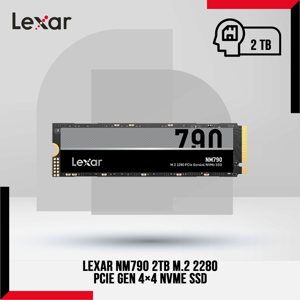 Lexar NM790 2TB M.2 2280 PCIe Gen 4×4 NVMe SSD with NVMe 1.4 Technology Standard - PCle Gen 4x4 Interface - Compatible with PlayStation5