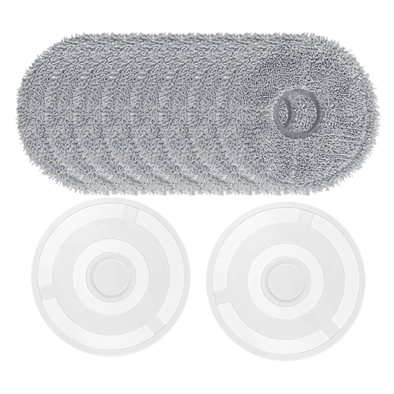 Mop Cloth Holder+Mop Cloth Washable Mop Pad Replacement Gray & White Vacuum Cleaner Accessories for M30 PRO / C107 Robot Vacuum Cleaner