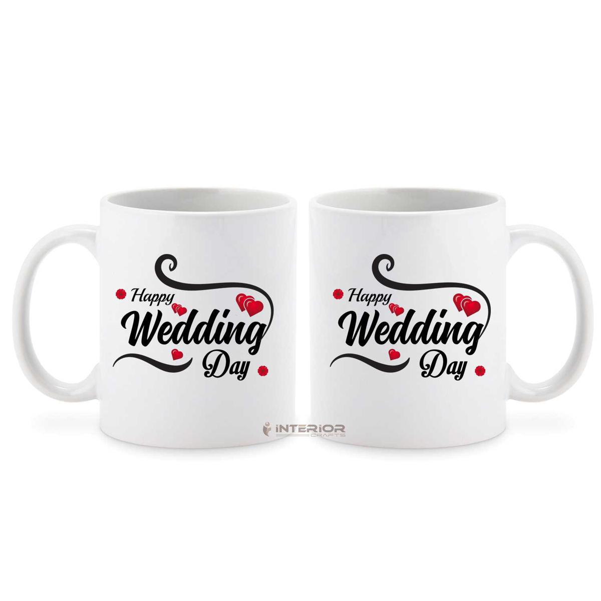 Happy Wedding Printed Ceramic Mug Gift for Wedding Couple, Marriage Gifts for Couples, Wedding Gift for Couples, Marriage Gift for Friend INT-2145