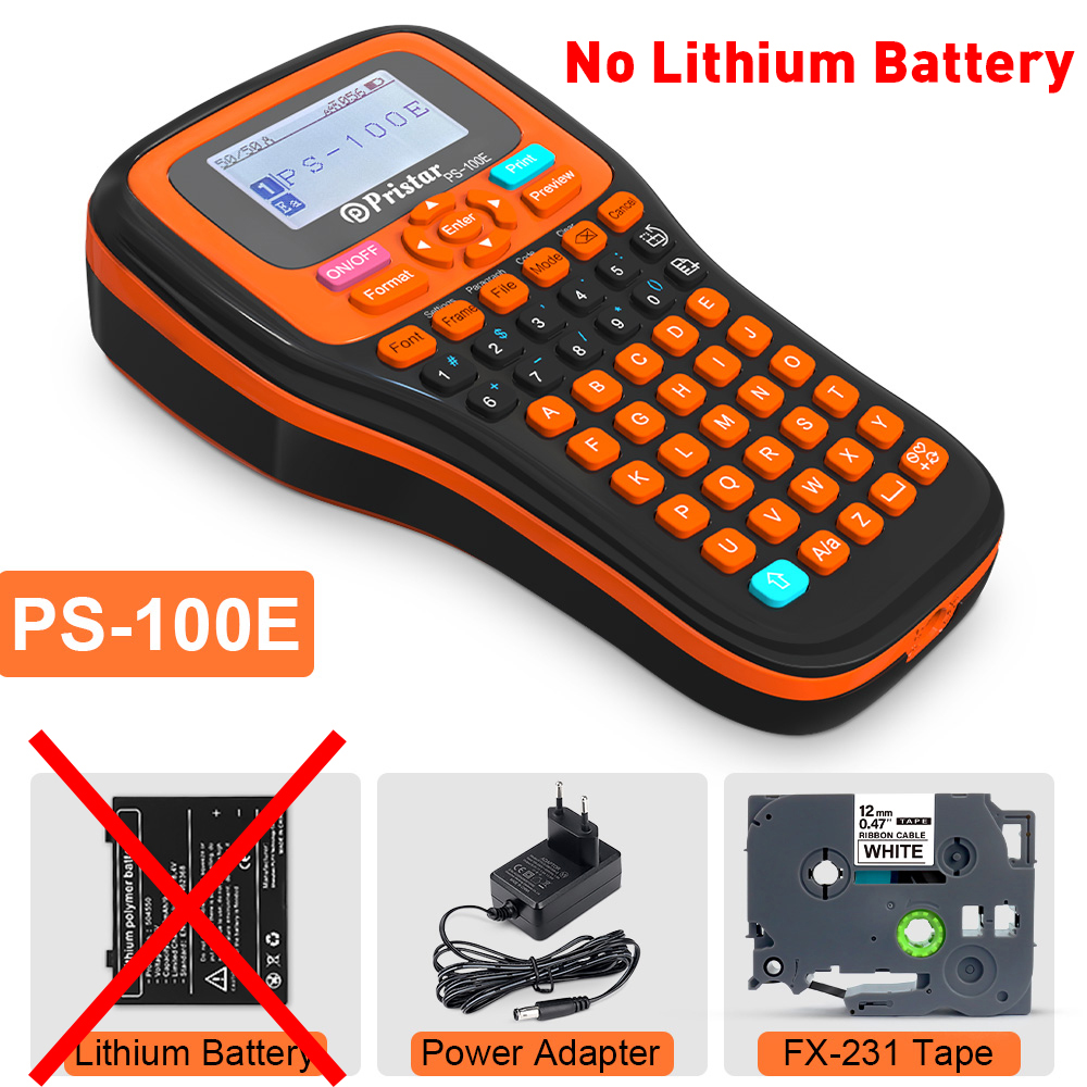 PS100E Auto Cutting Label Printer with 10PK Heat Shrink Tube Tape 11.8mm for HSe231 Portable Industrial Label Maker Machine minghao. 