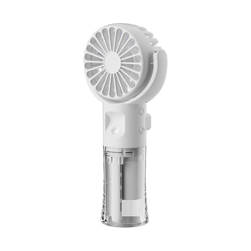 F4 Handheld Misting Fan Humidifying Misting Fan Hanging Neck Fan Folding Mini Handheld Fan White