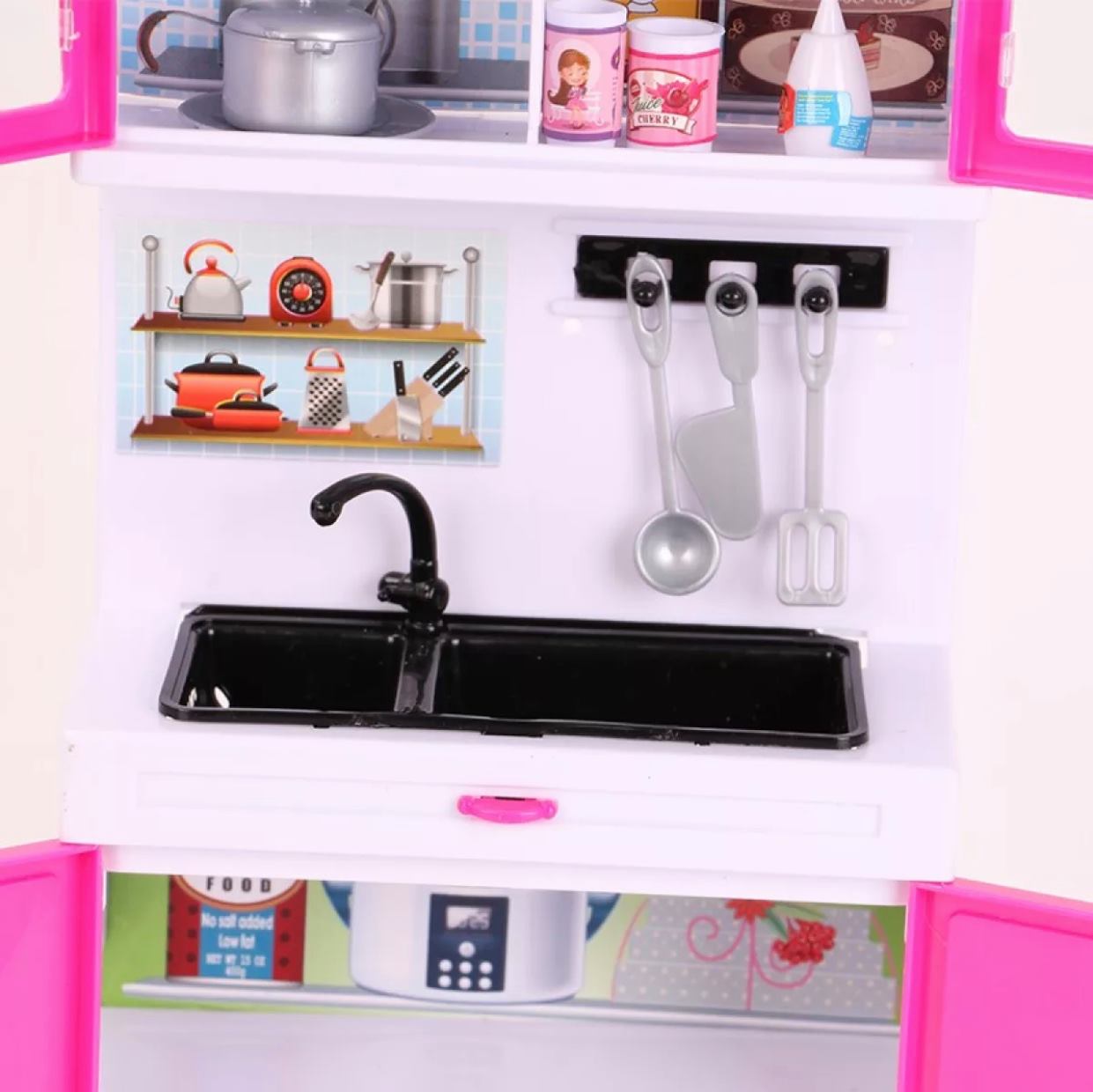 barbie doll kitchen set toys