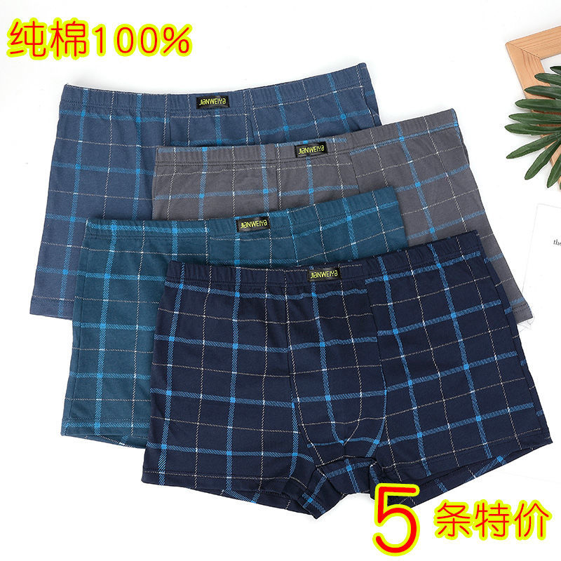 【100%Cotton】Men's Underwear Boxers Breathable Comfortable Boxer Shorts Oversized Loose-Fitting Pattern Print Underwear Men