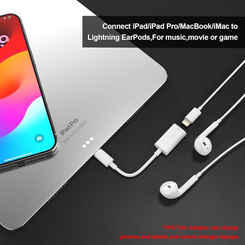 USB-C Male to Lightning Female Adapte, Type-C to Lightning Audio Adapter for Apple EarPods, iPhone 15, iPad, MacBook Pro. 