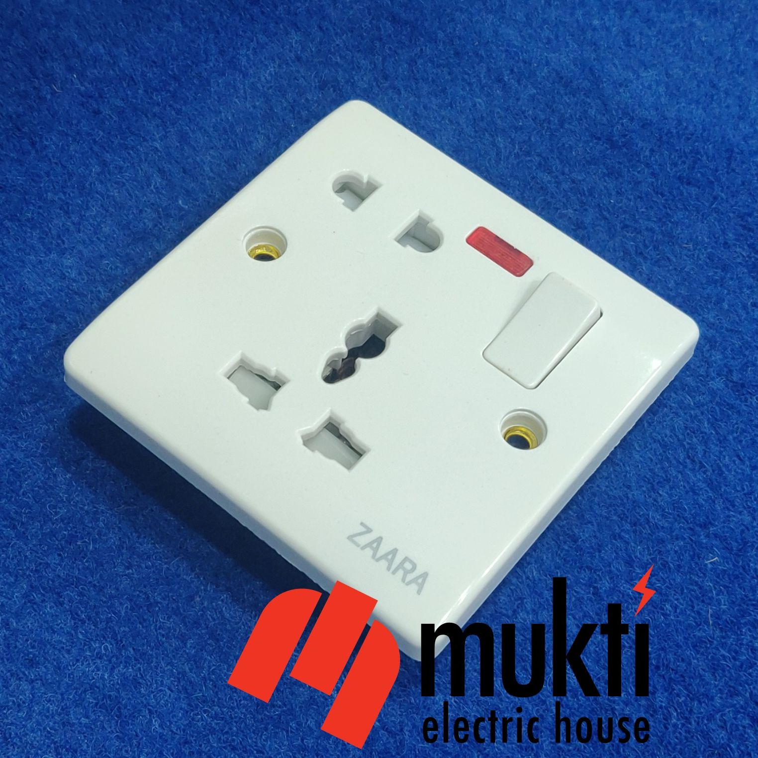 ZAARA 5 Pin Multi Function Socket with Neon Premium Caliber Switch 5Pin