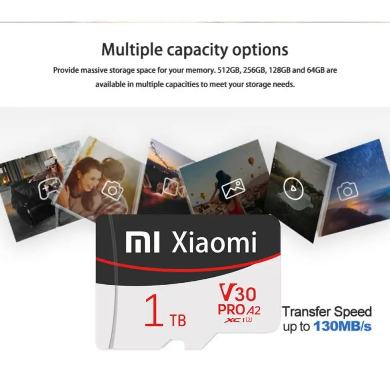 Xiaomi 2TB Micro SDXC TF SD Card A2 V30 1TB Memory Card Camera High Speed Flash SDCard A2 512GB Expanded Storage for Android. 