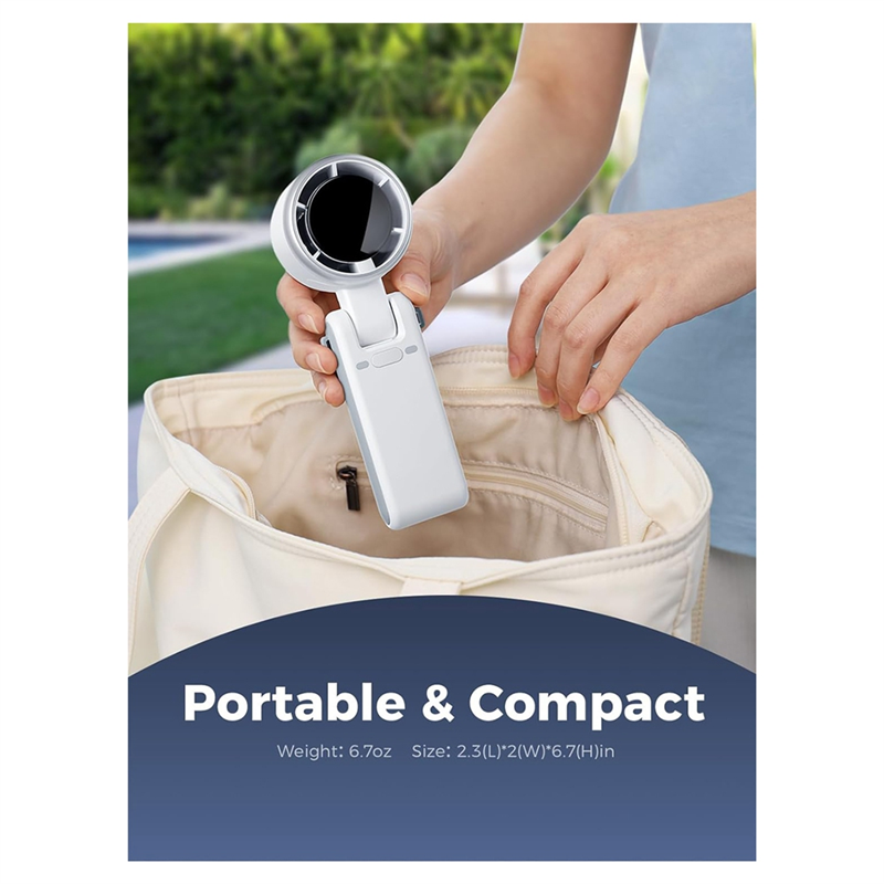 Portable Handheld Turbo Fan, 5 Gear Wind, Battery Operated, Up to 12 Working Hours, Hand Fan with Air Turbo Tech. 