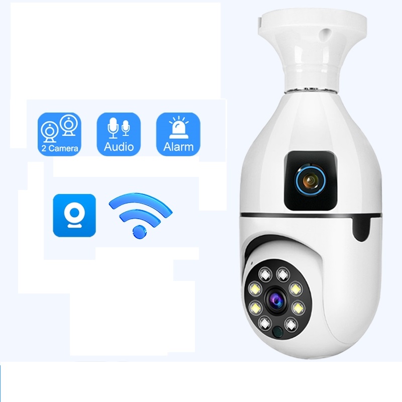V380 Pro Bulb Wifi Camera E27A Dual Lans Rotatable 360