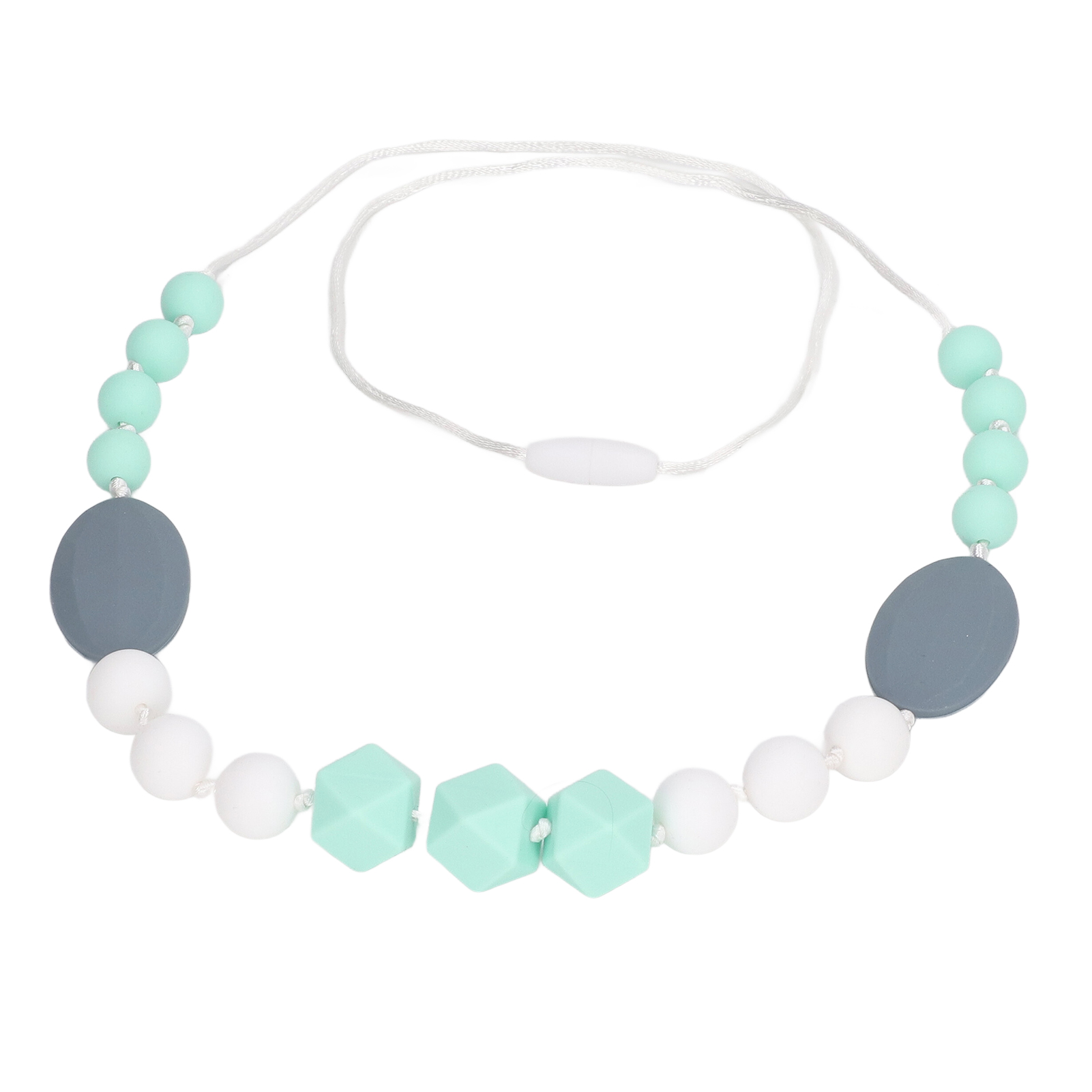 Baby Teething Necklace, Chewable Baby Teething Necklace Silicone Beads Vivid Reduce Pain Odorless Heating Easy To Clean with Detachable Clasps for Home. 