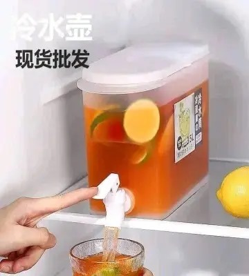 CHHELL 3.5L Drink Dispenser with Tap Reusable Plastic Drinks Dispenser Leak Proof Drinks Dispenser with Lid Bulk Beverage Containers 4.3 * 10 * 7 inch Bottled Water Dispenser