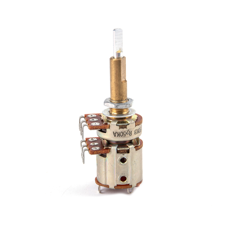 16type Double Shaft Potentiometer With Switch A50K B50K Shaft Length 30mm. 