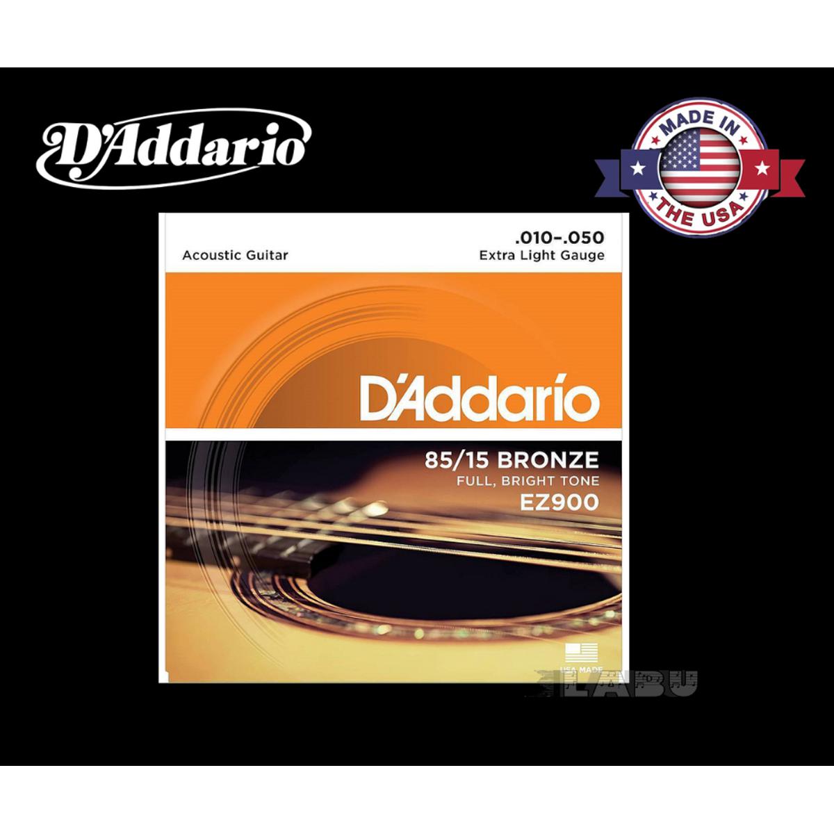 D'Addario EZ900 85/15 Bronze Extra Light Gauge .010-.050  Acoustic Guitar Strings Set. 