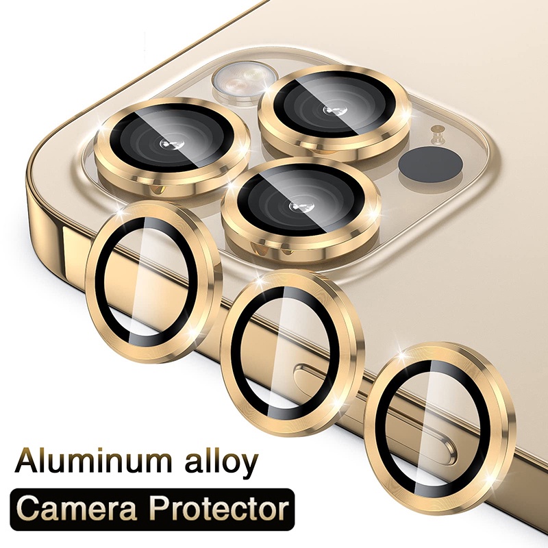 For iPhone 11 12 13 14 Pro Max Mini Plus Metal Tempered Glass Protective Ring Anti Scratch Shell Full Cover 3D Camera Lens Protector Case