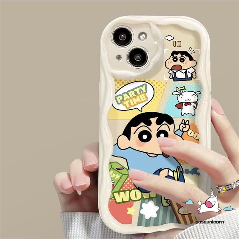 Cute Crocodile Crayon Shin-Chan Lotso Doodle Phone Case Compatible for IPhone 15ProMax 15 11 14 13 12 Pro Max X 7 8 Plus XR XS Max Cartoon 3D Wavy Curved Edge Soft Cover. 