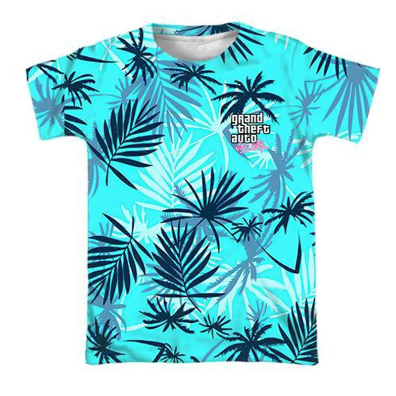 Grand Theft Auto Vice City T Shirts GTA 3D Print Men Woman Casual Short Sleeve T-Shirt Streetwear Harajuku Kids Top Tees Clothes. 