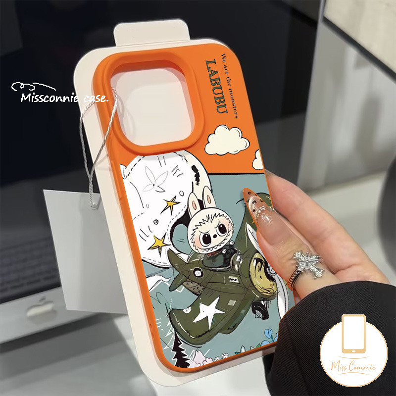 Trendy Brand Pop Mart Funny Labubu Aircraft Candy Color Case Compatible for IPhone 11 15 16 14 13 12 Pro Max X XR 15 14 16 Plus XS Max Luxury Soft Cover. 