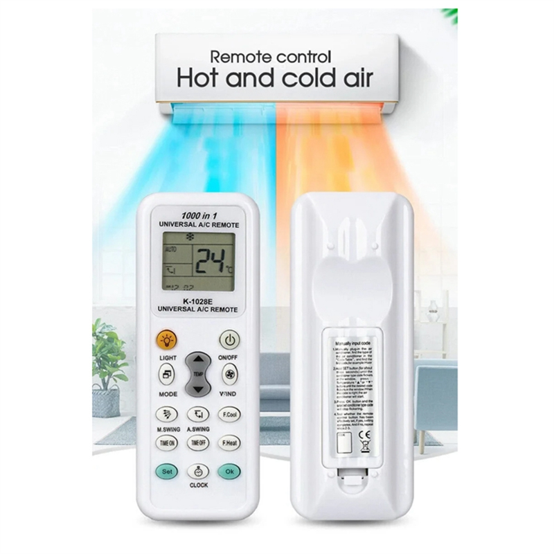 K1028E 1000 in 1 Universal Remote Control LCD Controller for Air Conditioner Low Power Consumption Remote Controller. 