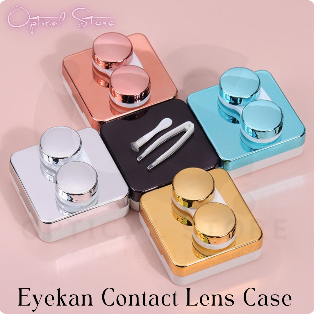 New Eyekan Exclusive Portable Contact Lens Case/Kit Box With Mirror,Twizzer,Applicator and Solution Bottle. 1pair Eyekan Contact Lens Kit Box For Any Type Of Contact Lens. Eyekan 5 Color (Black,Silver,Gold,Pink And Rose Gold) Contact Lens Case. #eyekan.5. 