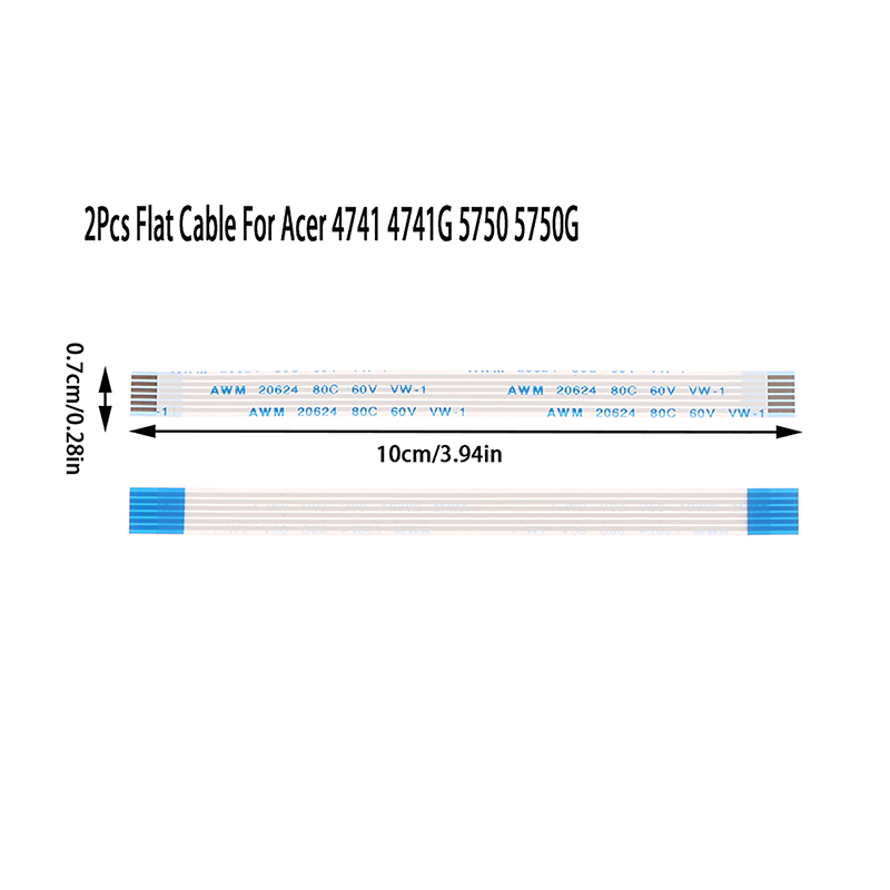 2Pcs 6 Pin 10CM Mouse Touch Pad Flex Flat Cable Cord Switch Cable For Acer 4741 4741G 5750 5750G Demoo. 