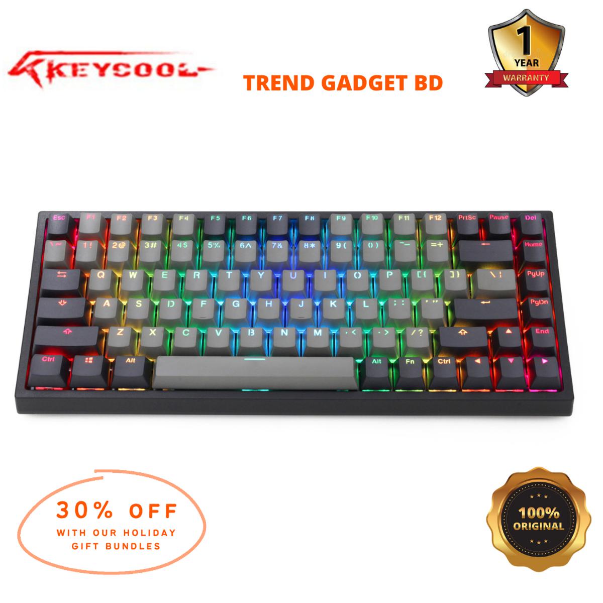 Keycool KC84 Wired 84-key layout Gateron switches Full RGB Hot-swappable switches Doubleshot PBT keycaps Type-C USB port Full anti-ghosting MECHANICAL KEYBOARD Xbox/Computer all gaming