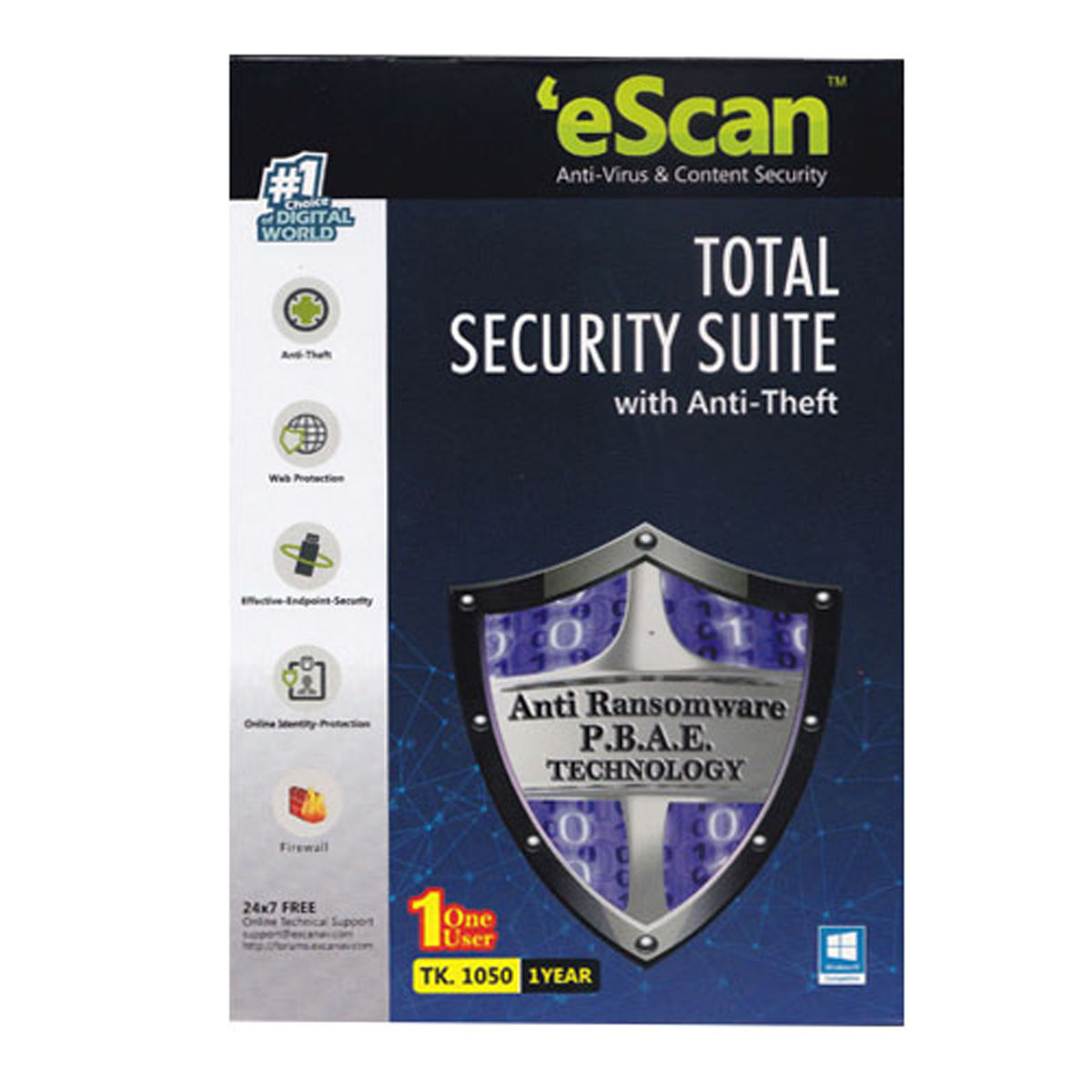 New version total Escan internet security suite( 1 user-1 year) with CD & without CD. 