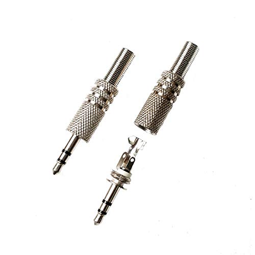3.5mm Aux Connector Headphone Jack , 3 POLE , Metal Audio jack For Computer Speaker, Mobile, Laptop, PC, Bluetooth speaker, Amplifier Pack of 2pcs. 