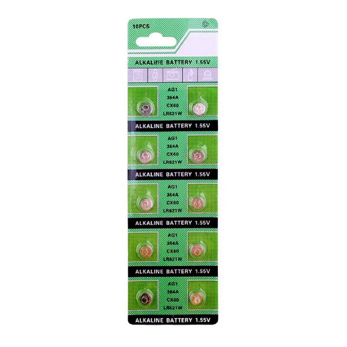 4PCS Watch Battery 1.55V AG1 / 364A / LR621W / SR621SW / CX60 /LR60 Alkaline Button Cell Batteries. 