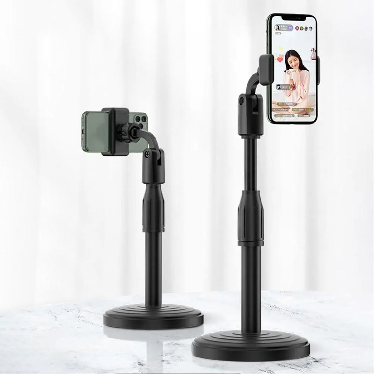 Stands For Smartphone Round Base L7 Retractable Multifactional Heavy Duty Mobile Holder Stand For Live Streaming Video Blogs Or Online Classes - Phone Stand
