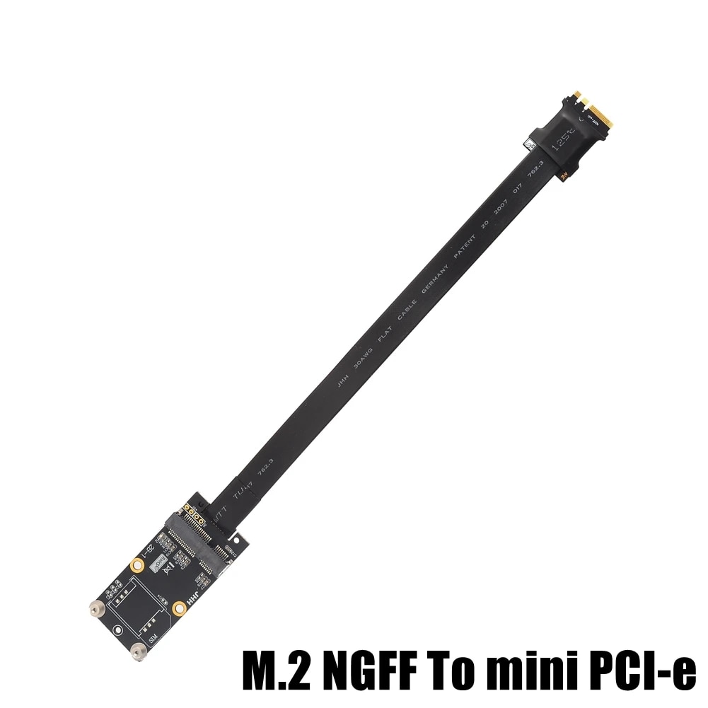 mPCIe to M.2 key A.E. extension cable , mini pcie mPCI-e Card to NGFF M2 A.E. slot extension adapter cable Customized Length. 