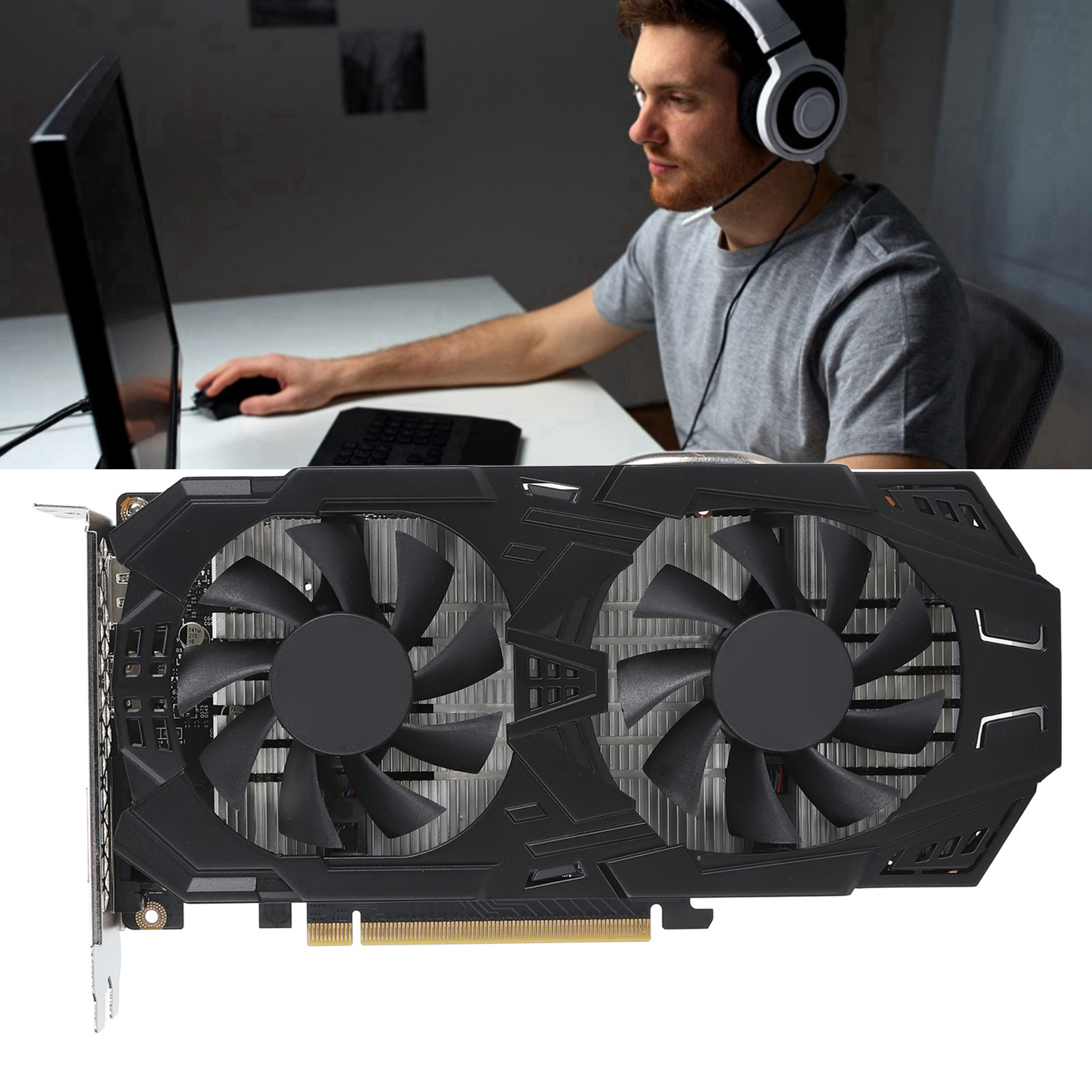 Gaming Graphics Card, 7680X4320 Resolution 3D API Desktop Graphics Card High Temperature Resistant 6pin GTX1060 5GB GDDR5 192Bit 8K+HDR for PC. 