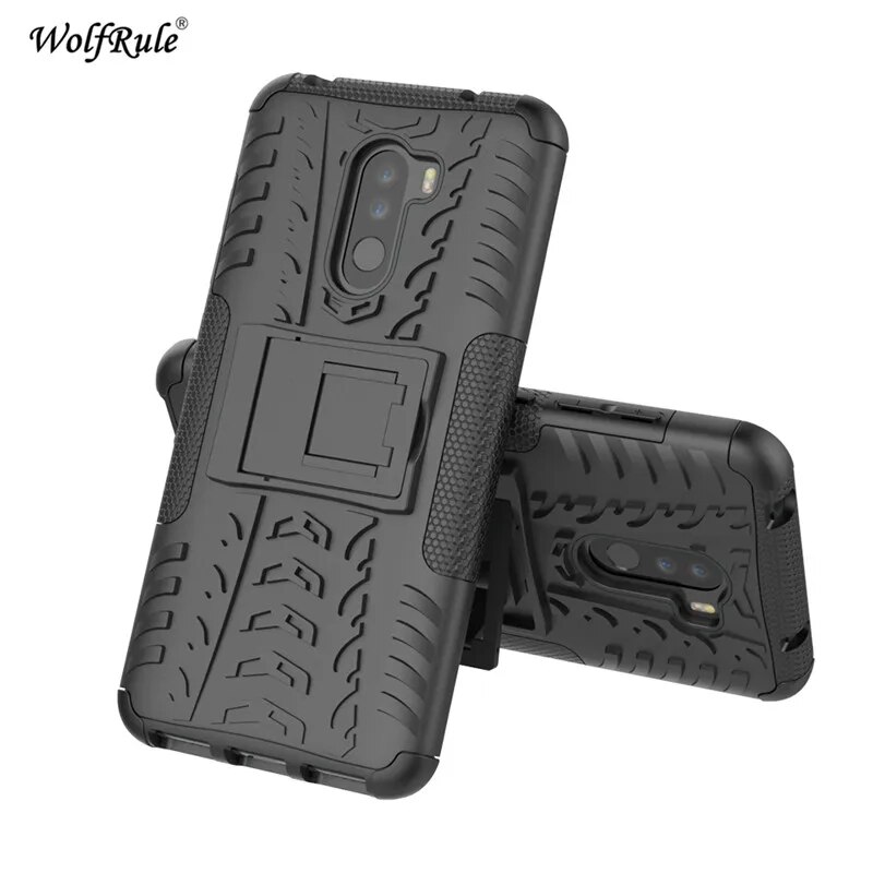 For Xiaomi Pocophone F1 Cases For Xiaomi Poco F1 Cover Dual Layer Armor Back Case For Xiaomi Pocophone F1 Holder Stand Shells. 