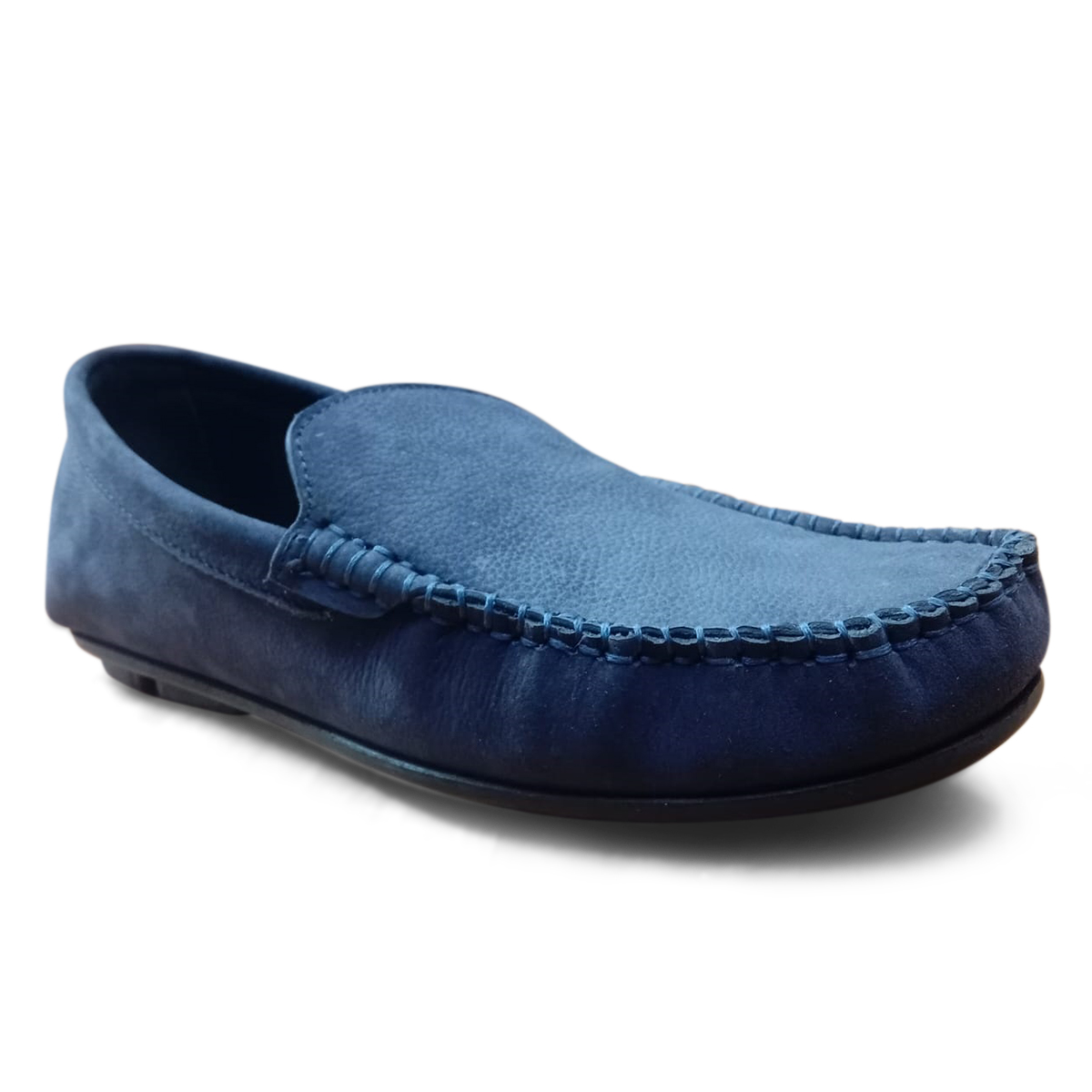 leather loafer shoes for man A0277 blue 