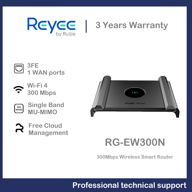 Ruijie RG-EW300N 300 Mbps Wi-Fi 4 Wireless Smart Router. 