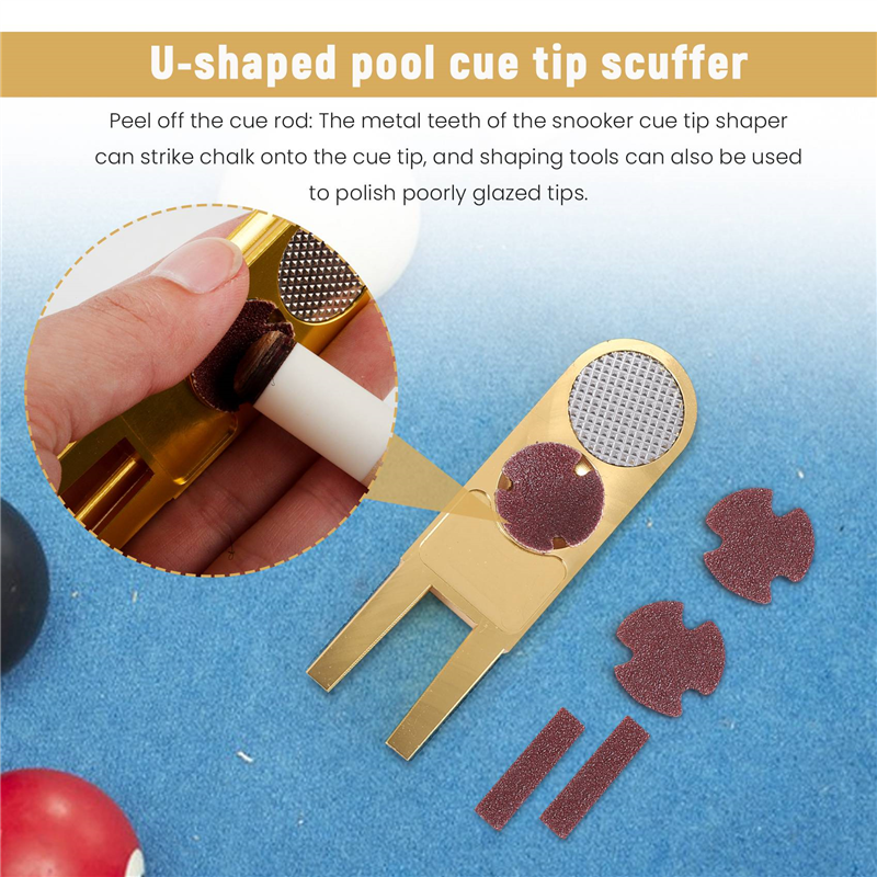 Billiards Pool Cue Tip Shaper Tool U Shaped Cue Tip Trimmers. 