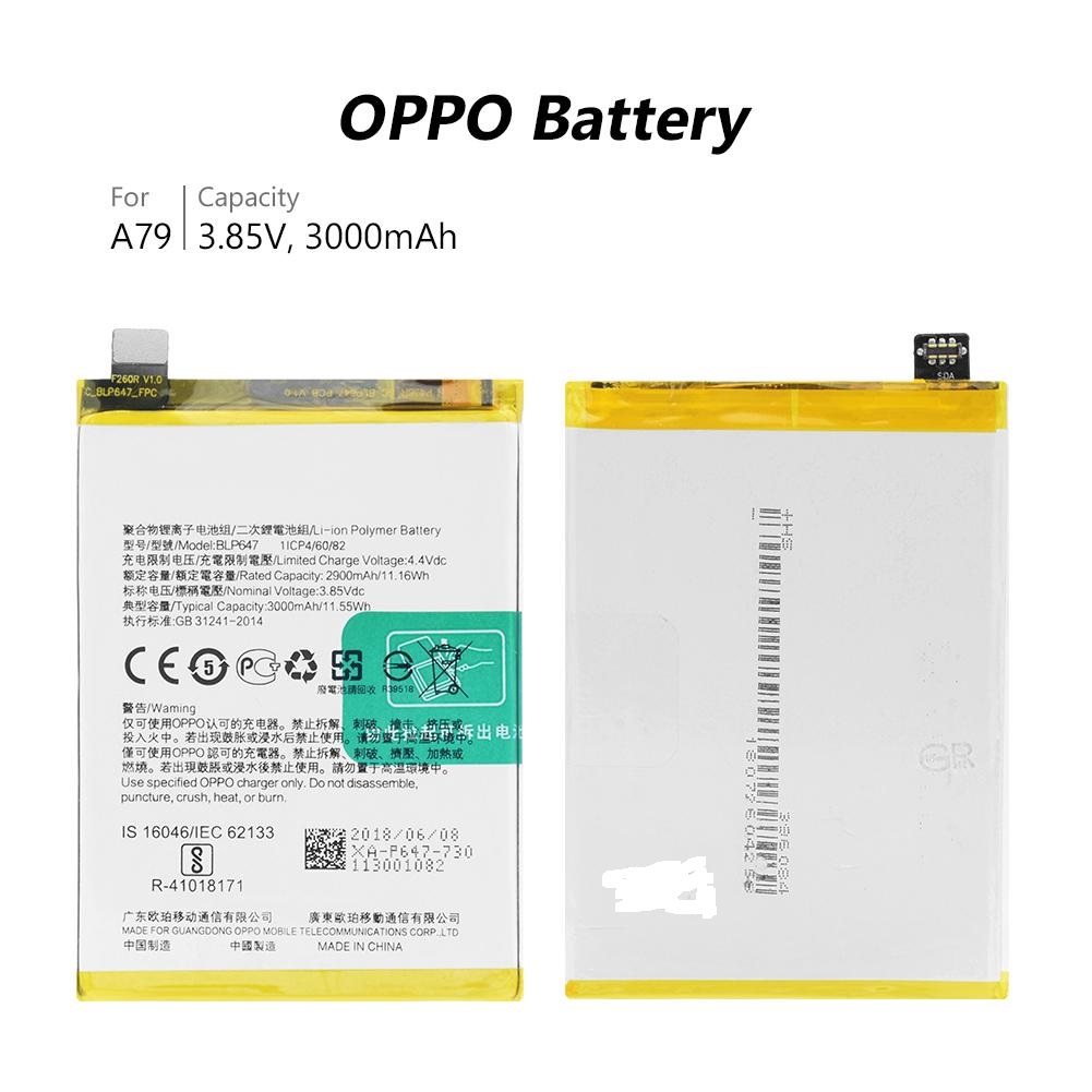 Mobile Phone Battery For OPPO A79 Model-BLP647 (3000mAh). 