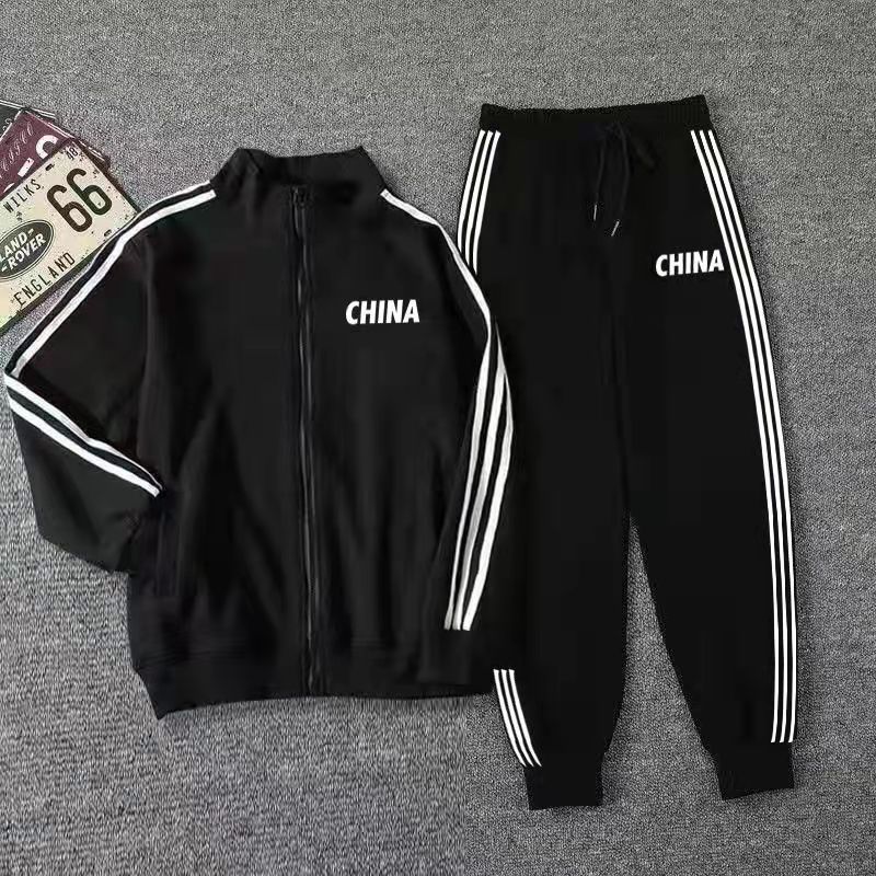 Spring and Summer Social Smart Guy Sports Jacket Boy Korean Style Casual Long-Sleeved Top Internet Celebrity Set as in Same Style Tide. 
