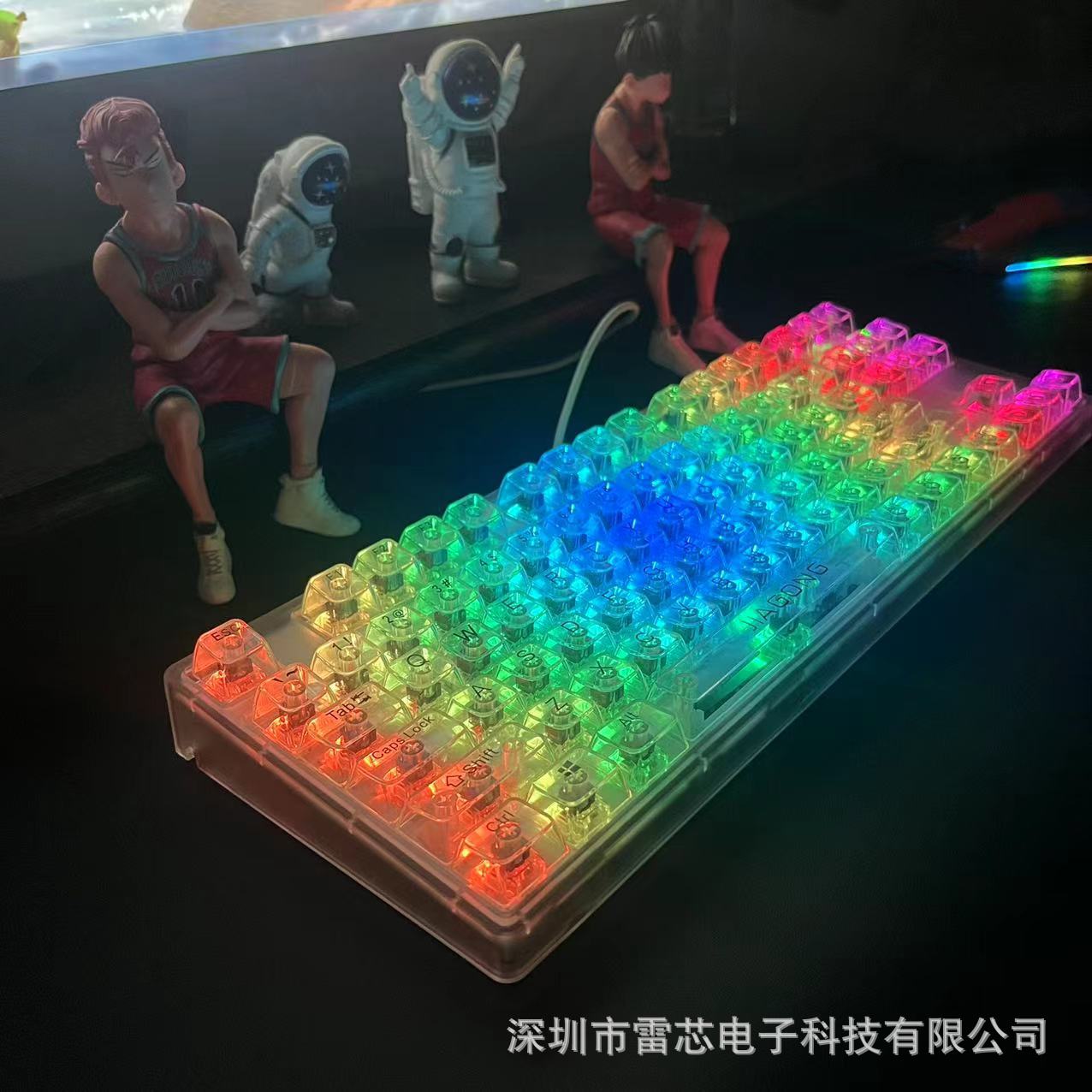 Full transparent crystal keycaps DIY customized mechanical keyboard keycaps universal keycaps 132 keys large full set of light transmission. 