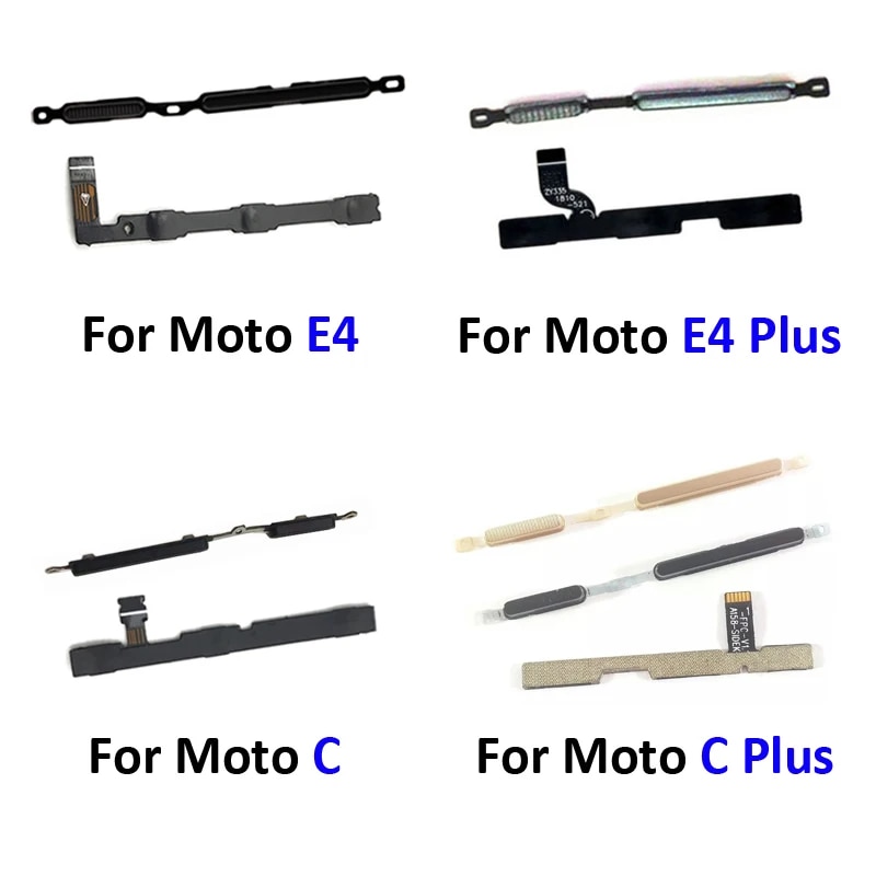 For Motolora Moto C E4 Plus Phone Compatible New Power Volume Button On Off Key Flex Cable Part. 