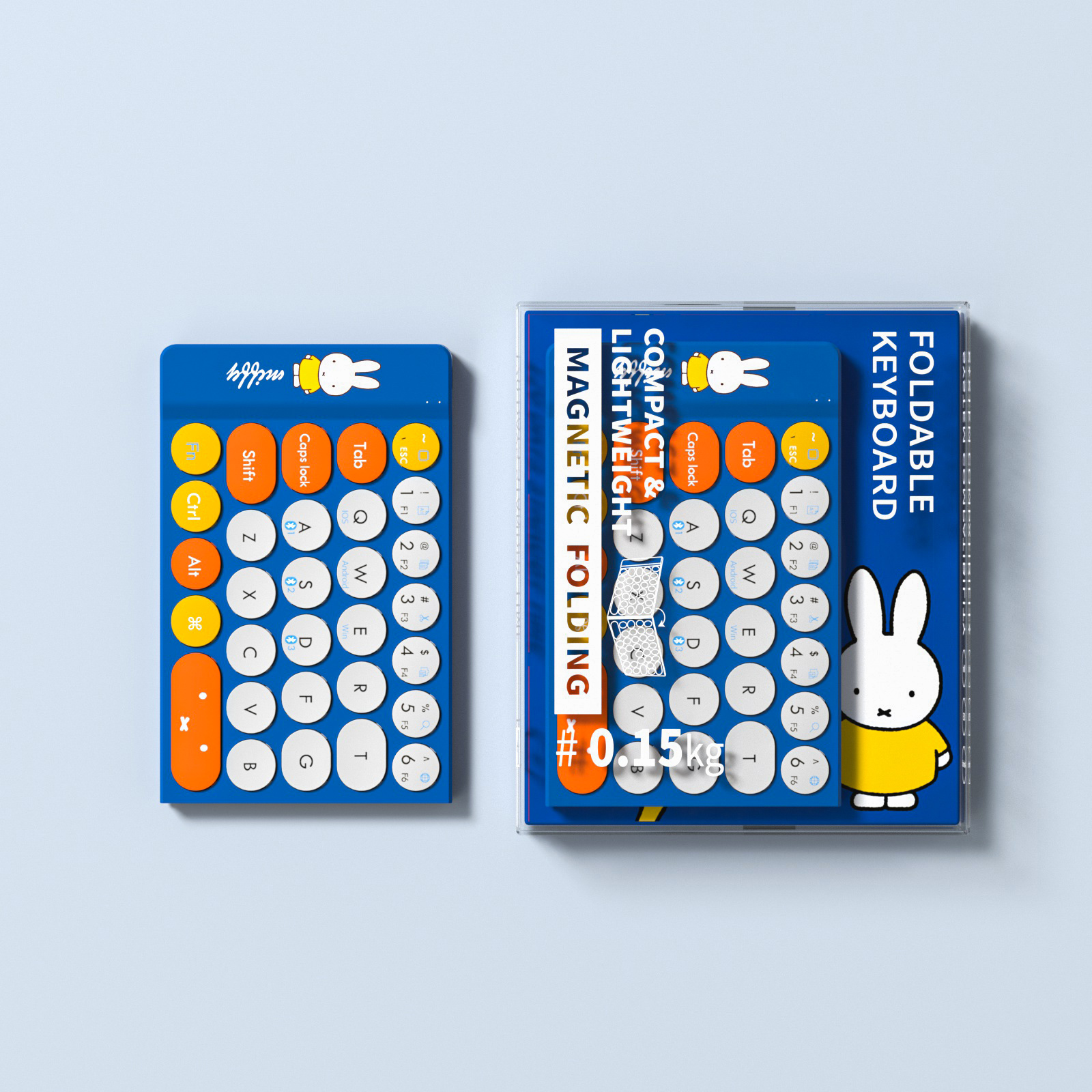 Miffy X MIPOW Mini Foldable Keyboard Wireless Keyboard iPhone Slim Wireless Bluetooth Ipad Keyboard IOS Foldable Keyboard Blueto. 