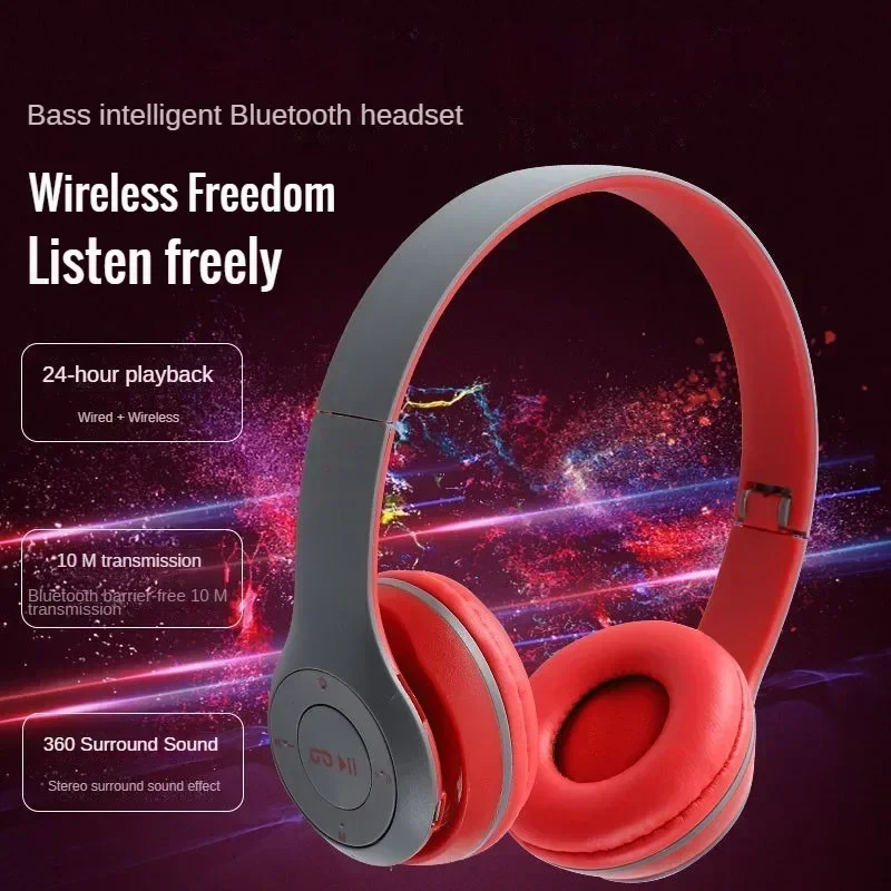 P47 Wireless Headset with Clear Stereo Sound and Bluetooth 5.0 Foldable and Feature-Rich Audio Headphones Solution Neckband. 