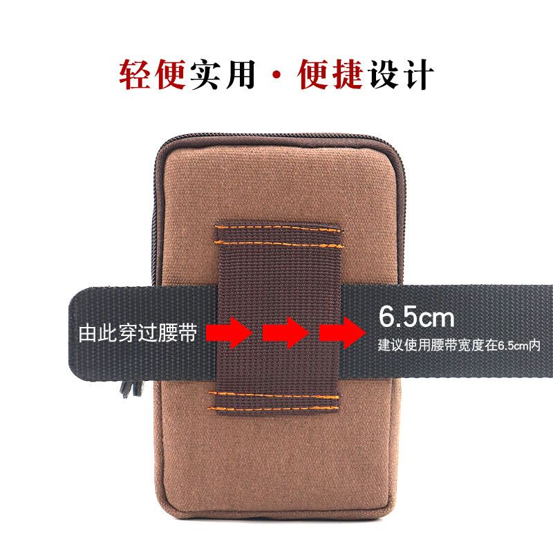 Nanjiren Canvas Bag Men's Waist Bag Multi-Functional New Belt Outdoor Work Bag Waist Hanging Bag. 