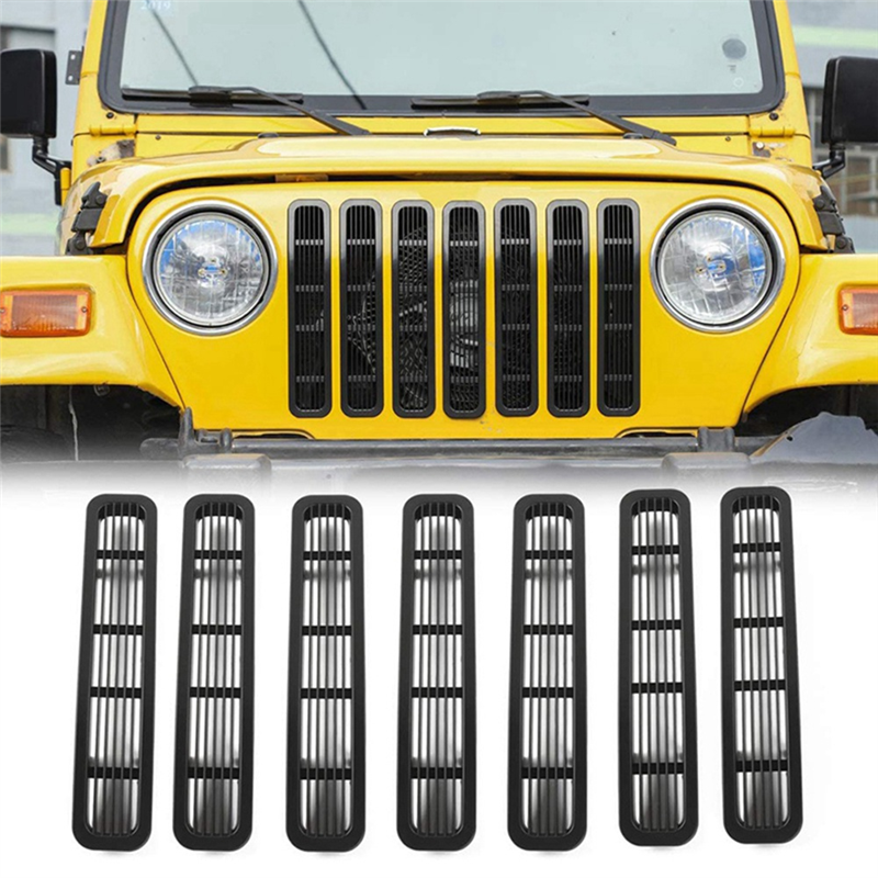 7Pcs Honeycomb Front Grille Car Mesh Air Intake Grille for Jeep Wrangler TJ  & Unlimited 1997-2006: Buy Online at Best Prices in Bangladesh |  