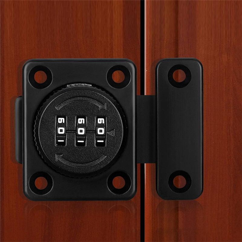 Mechanical Keyless Cabinet Lock, Swivel Drawer Lock (Black). 