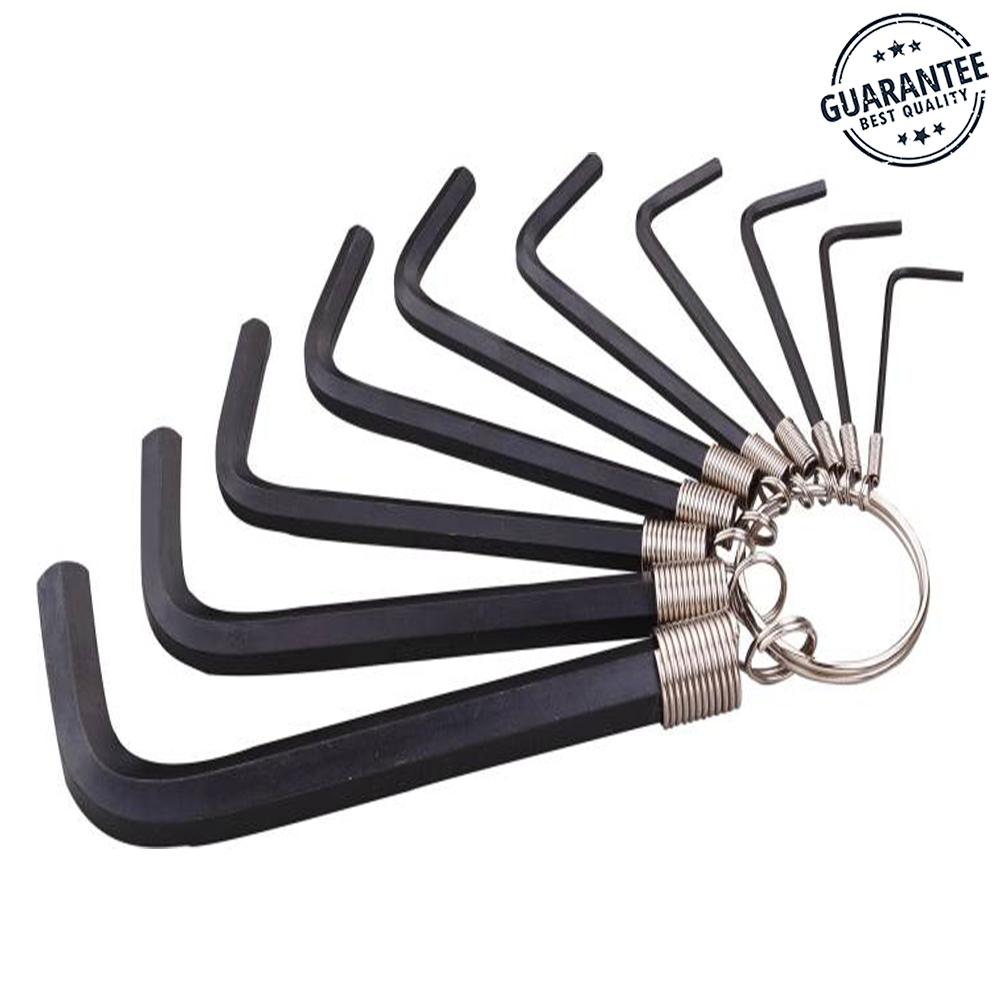 10 Pcs Metric Combination Hex Key Allen Wrench Set 1mm to 10mm Key Hand Tool. 