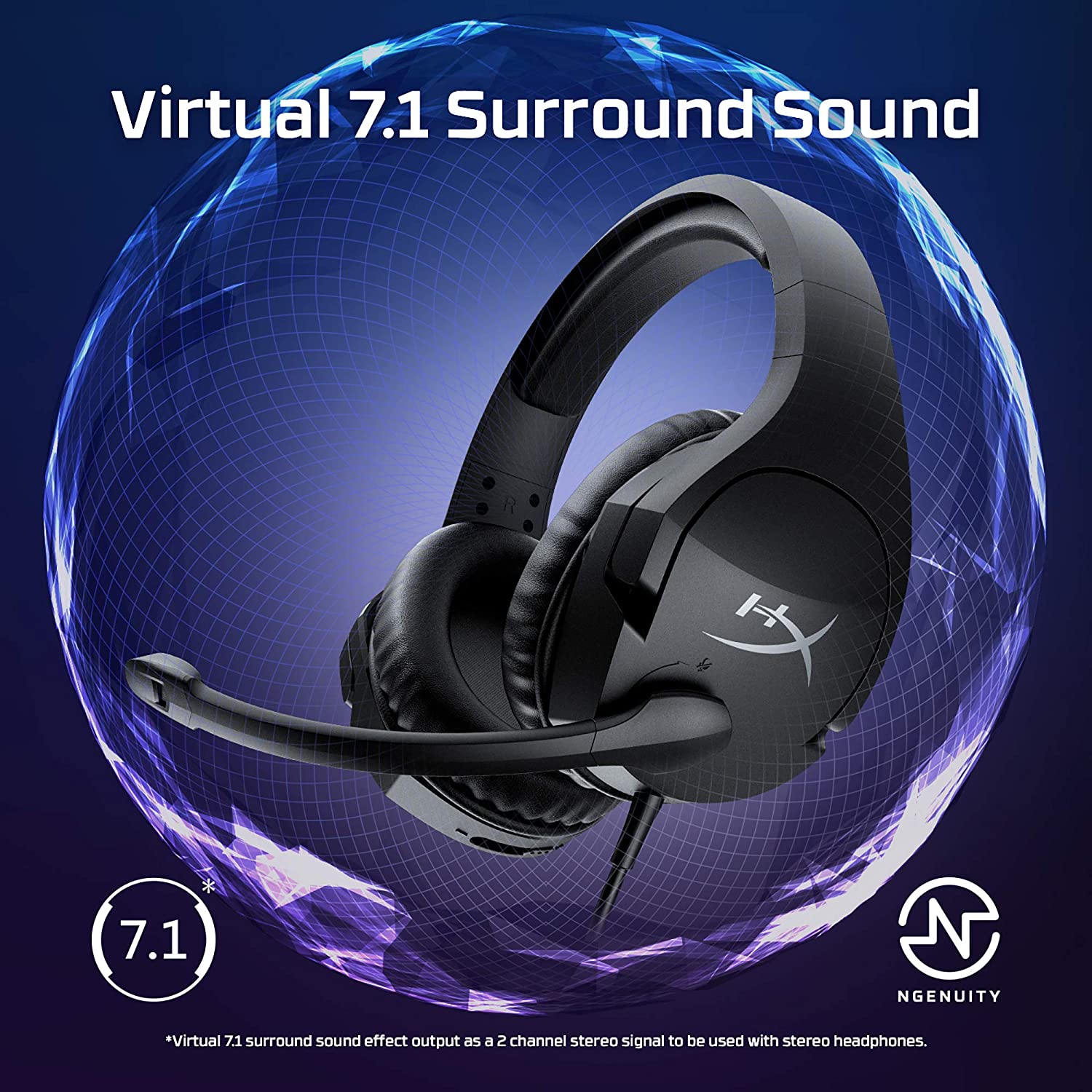 HyperX #4P4F1AA# Cloud Stinger S Black Gaming Headset. 