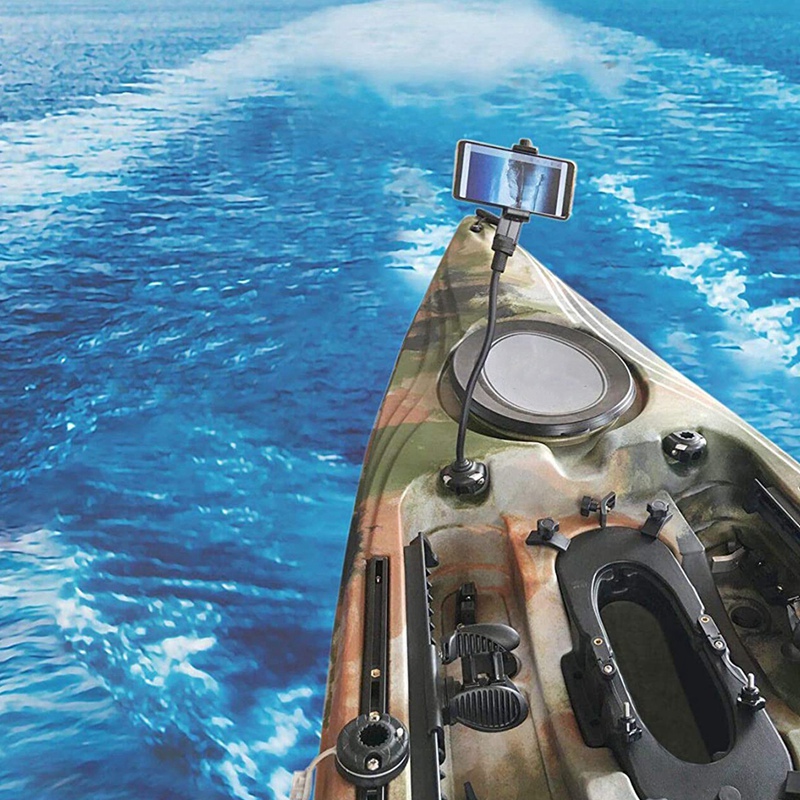 2X Phone Mount Kayak Cell Phone Holders Kayak Accessory with Flexible Long Arm for Phone On Kayak. 