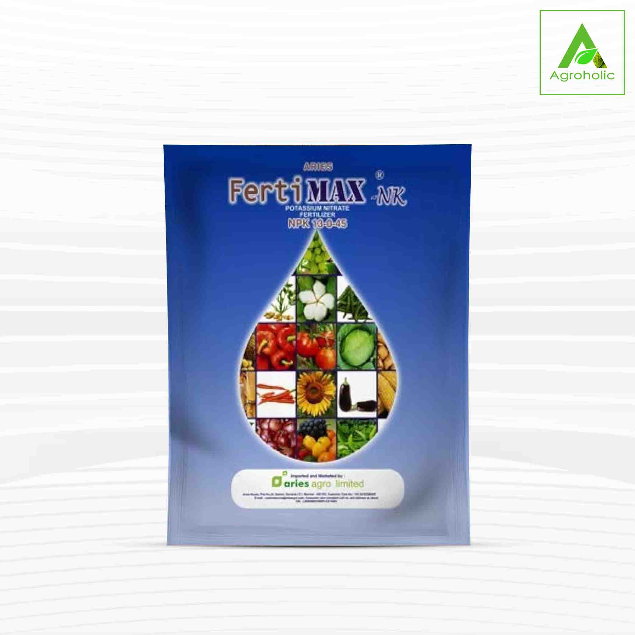 NPK 13-0-45 Fertimax NK (Aries Agro, Indian) - 1 kg Intact Packet