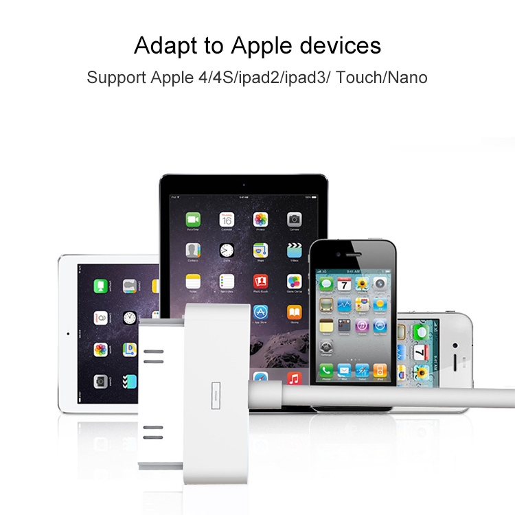 USB Data Cable for New iPad (iPad 3) / iPad 2/ iPad, iPhone 4 & 4S, iPhone 3GS/3G, iPod touch, Length: 1m ()(White). 