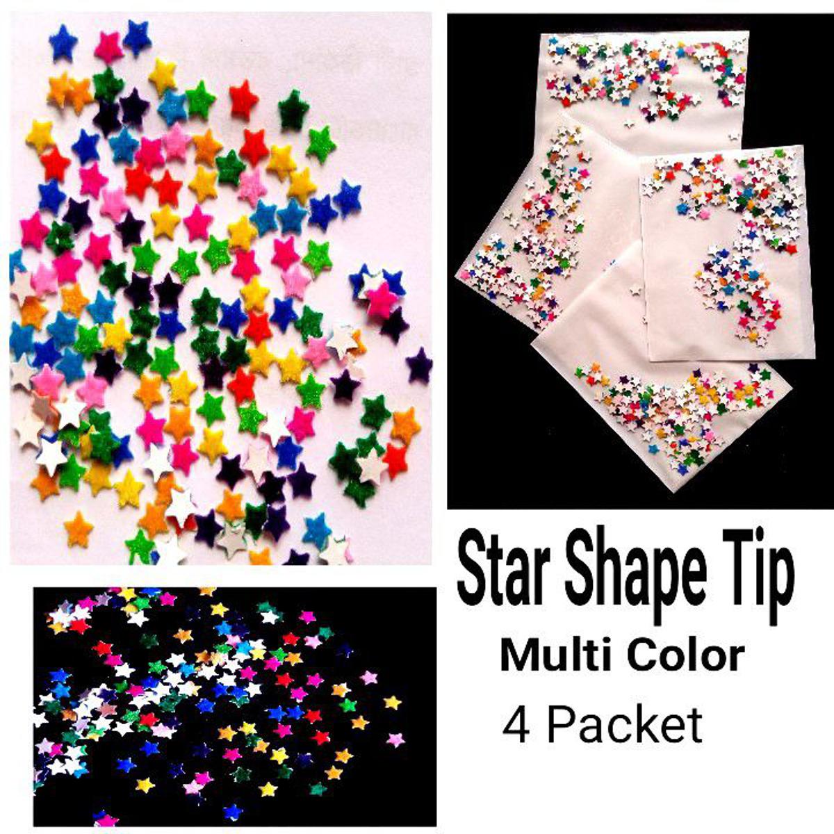 Star Shape Multicolor Velvet Tip - 4 Pack