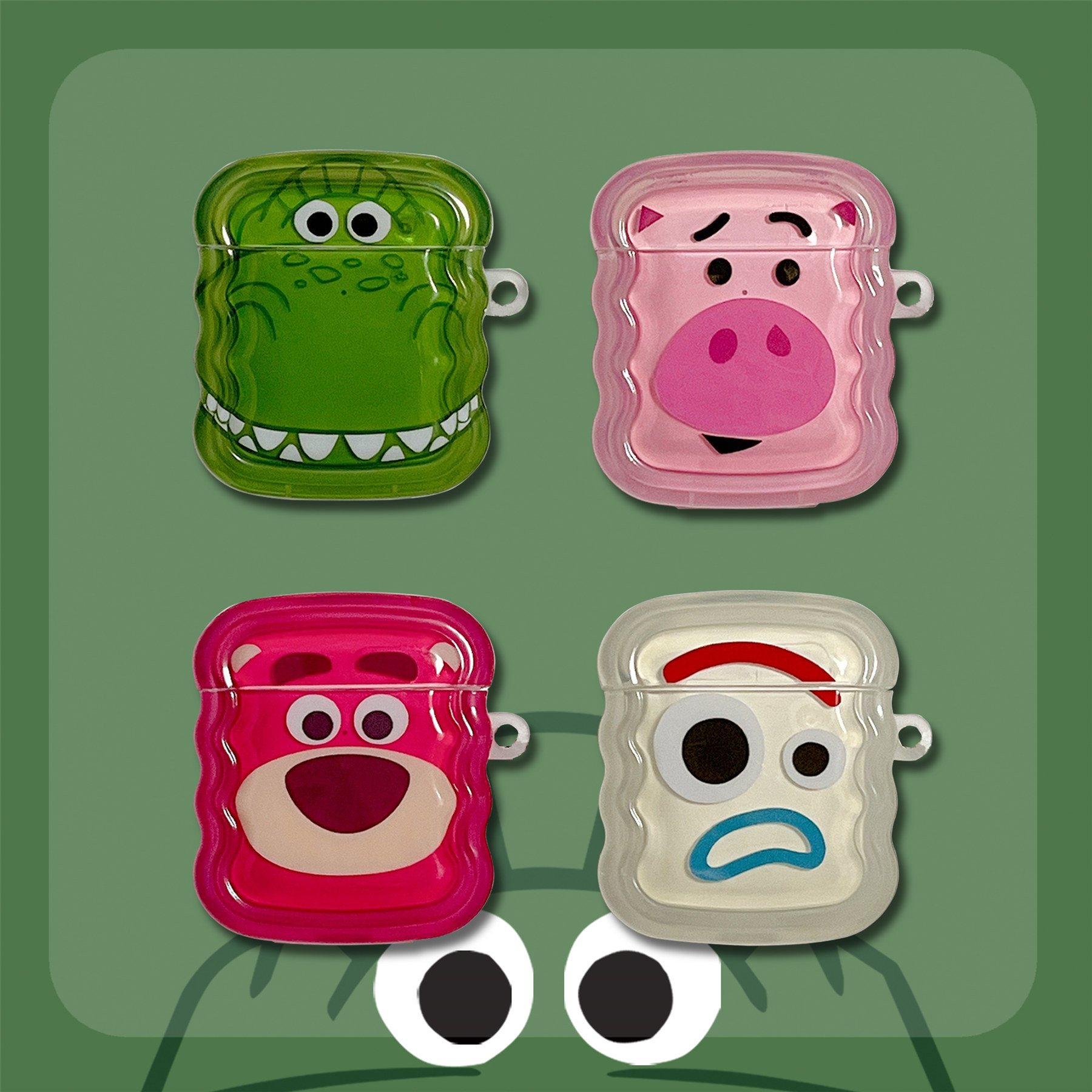 Cartoon Figure Toy Story Cute Lotso Earphone Cases For 1 2 Pro 2 3rd Bluetooth Headset Box Funda Soft Cover
